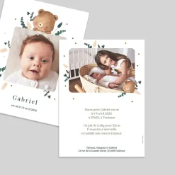Faire-part Naissance Animaux | Faire-part Naissance Fille^Planet cards Ourson