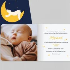 Faire-part Naissance Animaux | Faire-part Naissance Original^Planet cards Ourson Endormi
