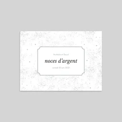 Carte Invitation Noces D'argent | Carte Invitation Noces D'argent^Planet cards Paillettes d'Argent