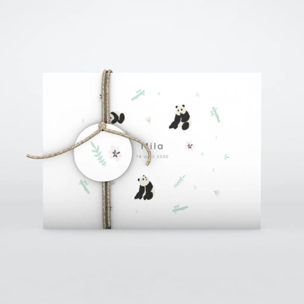 Faire-part Naissance Animaux^Planet cards Panda Nature