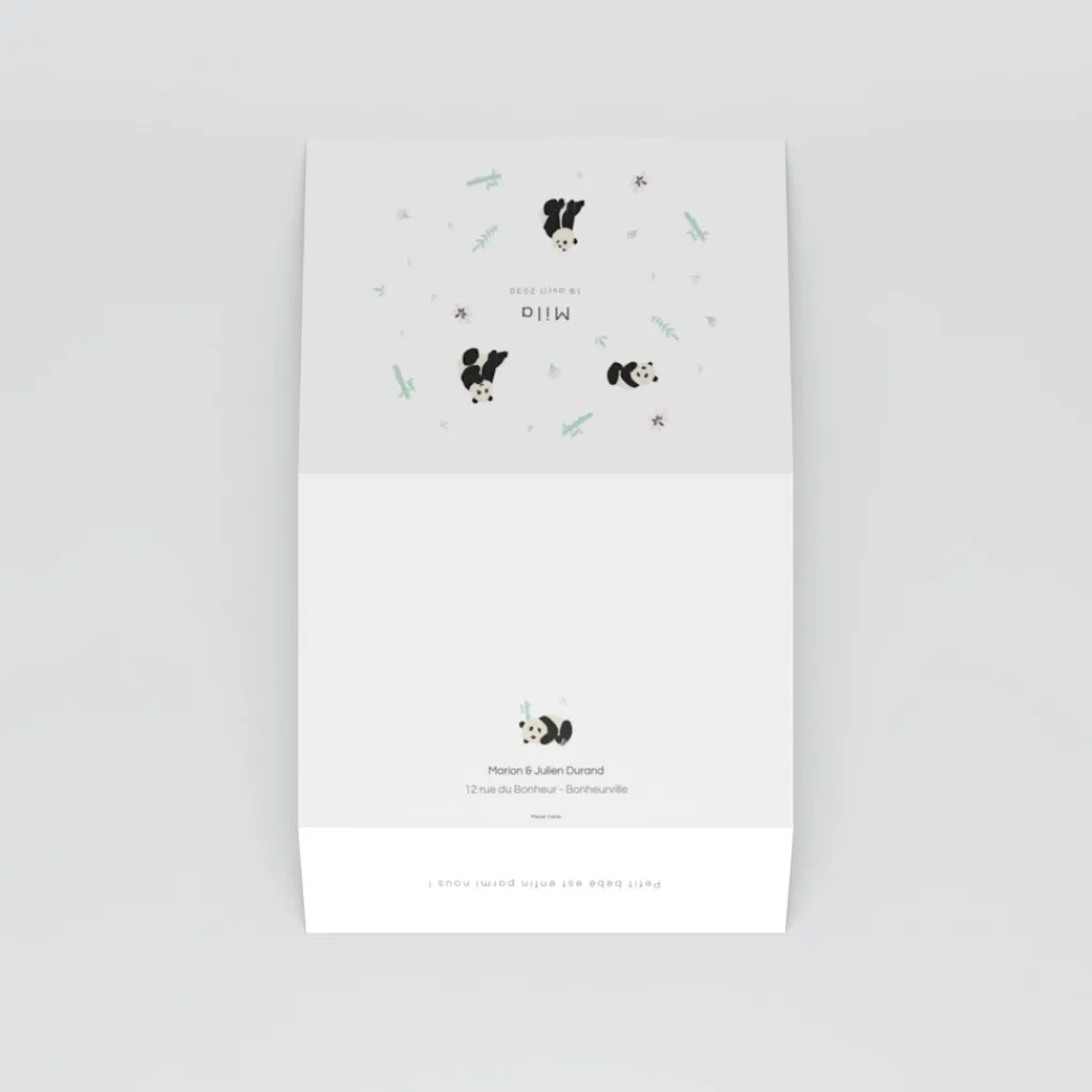 Faire-part Naissance Animaux^Planet cards Panda Nature