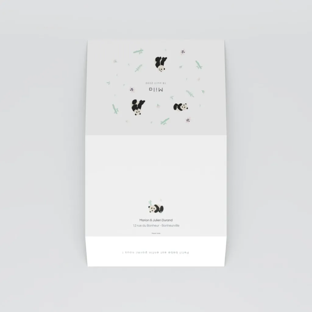 Faire-part Naissance Animaux^Planet cards Panda Nature