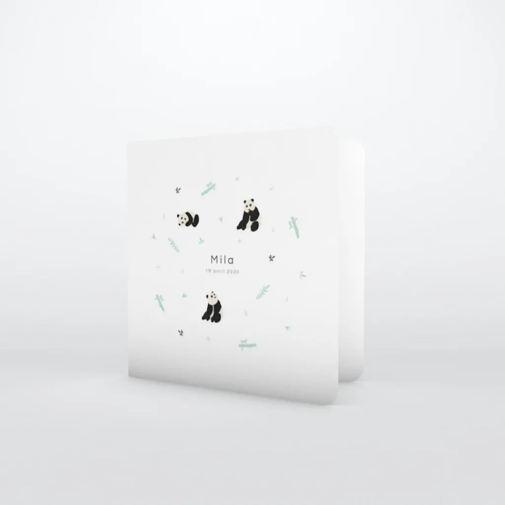 Faire-part Naissance Animaux^Planet cards Panda Nature
