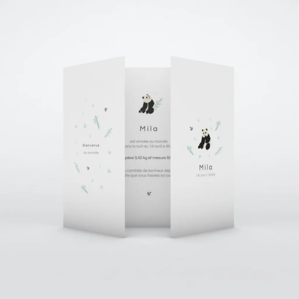Faire-part Naissance Animaux^Planet cards Panda Nature