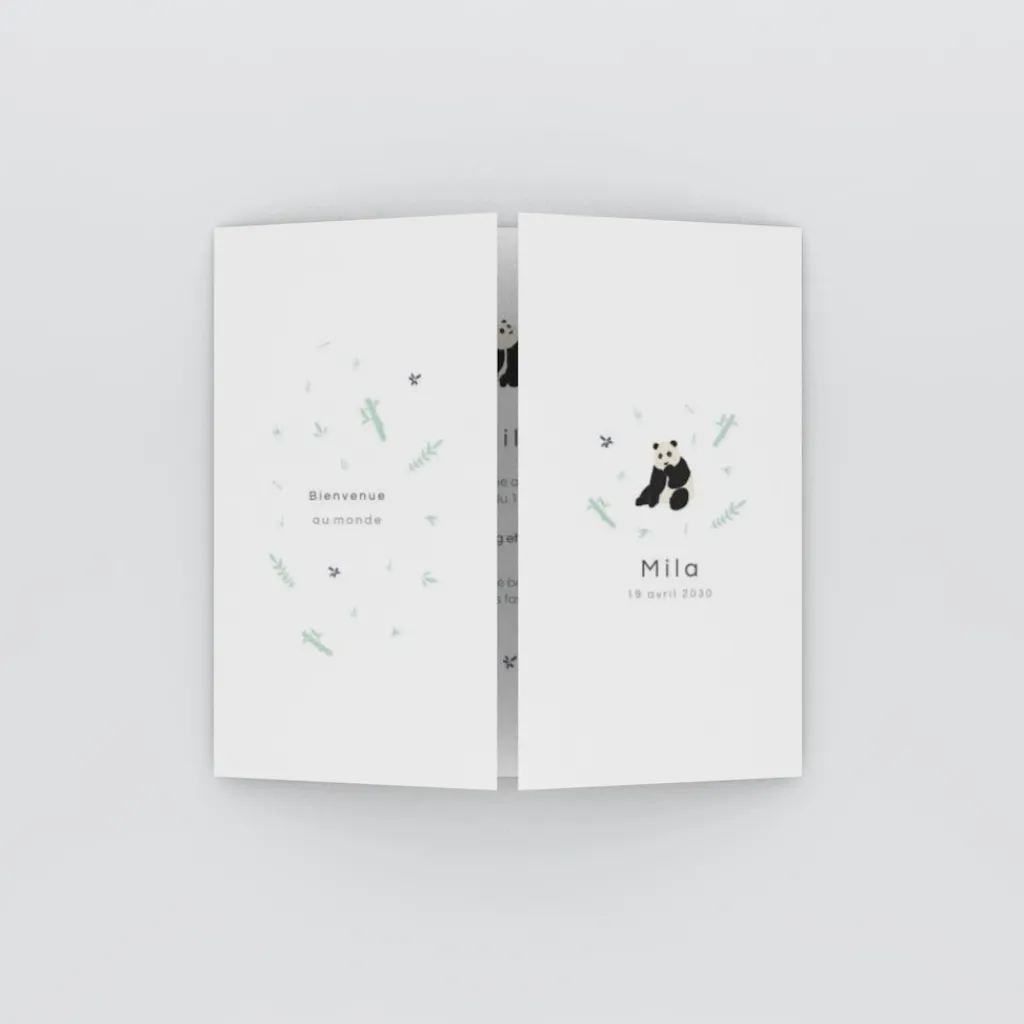 Faire-part Naissance Animaux^Planet cards Panda Nature