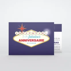 Carte Invitation Anniversaire Adulte Originale^Planet cards Panneau Las Vegas