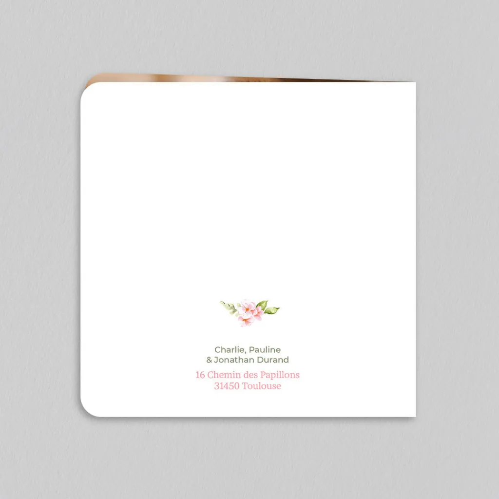 Faire-part Naissance Animaux | Faire-part Naissance Fille^Planet cards Papillons Roses