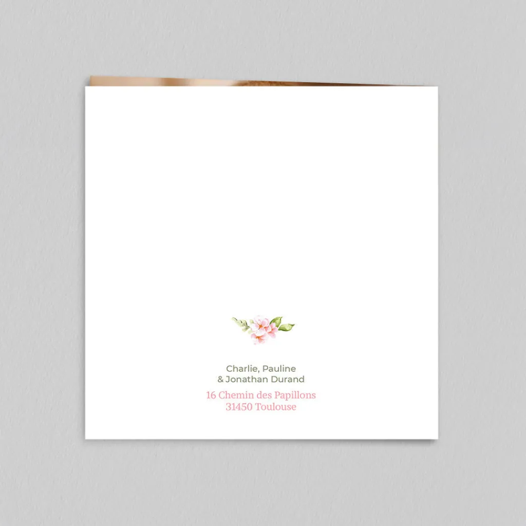 Faire-part Naissance Animaux | Faire-part Naissance Fille^Planet cards Papillons Roses