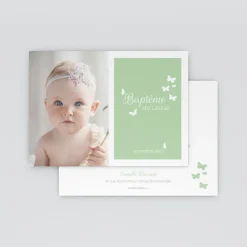 Faire-part Baptême Civil^Planet cards Papillons simples