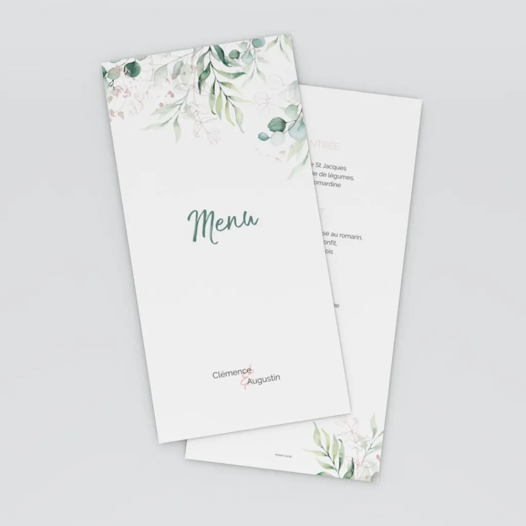 Menu De Mariage^Planet cards Pastel et Eucalyptus
