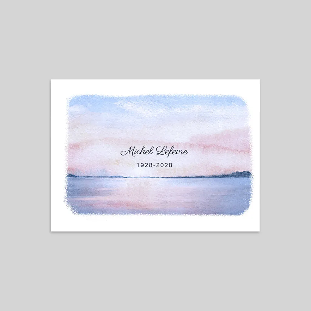 Carte Remerciement Décès^Planet cards Paysage Aquarelle