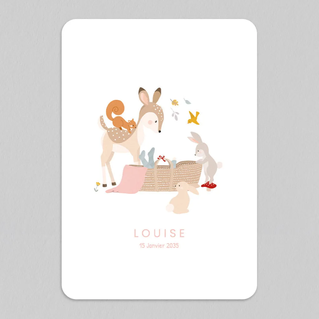 Faire-part Naissance Animaux | Faire-part Naissance Fille^Planet cards Petit Bois