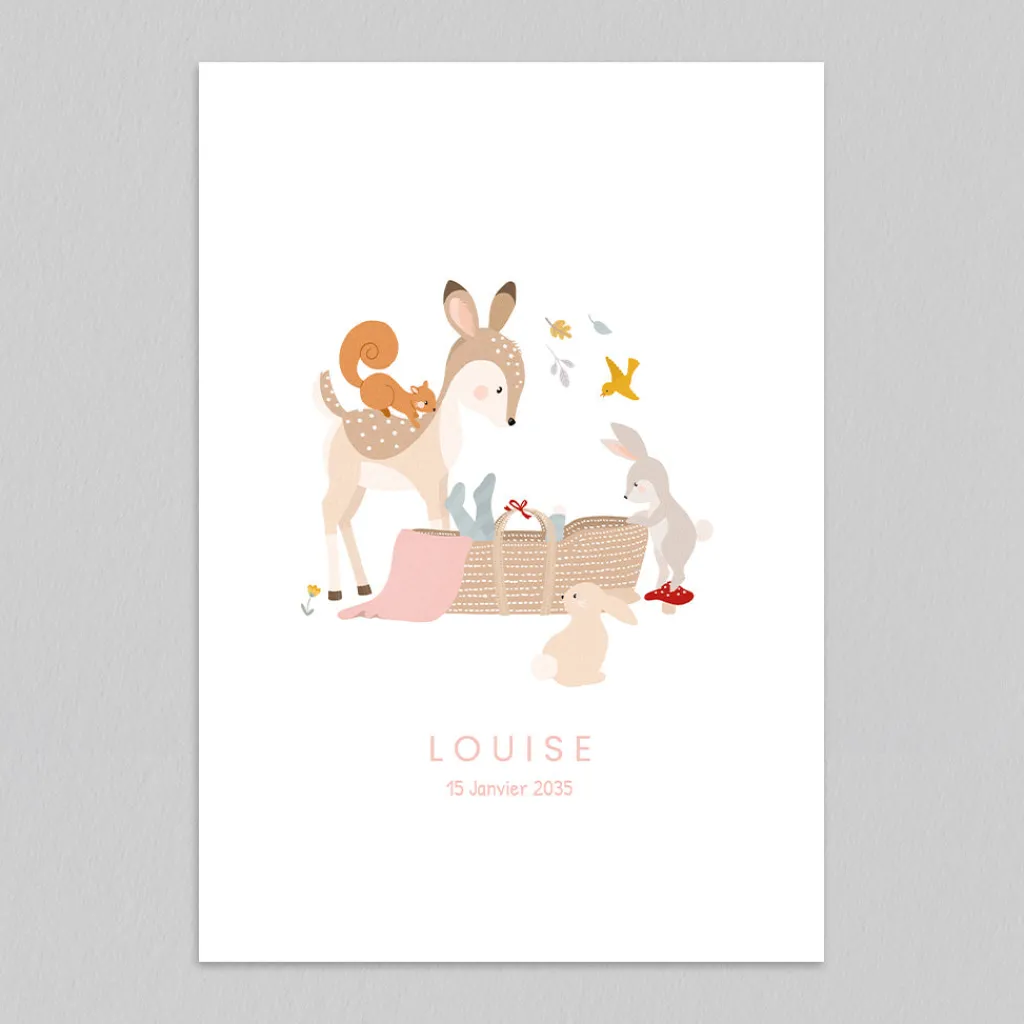 Faire-part Naissance Animaux | Faire-part Naissance Fille^Planet cards Petit Bois