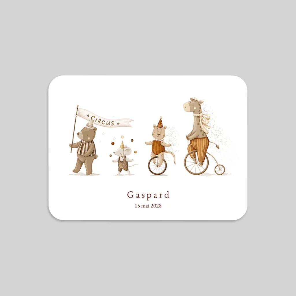 Faire-part Naissance Animaux | Faire-part Naissance Fille^Planet cards Petit Cirque