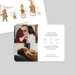 Faire-part Naissance Animaux | Faire-part Naissance Fille^Planet cards Petit Cirque