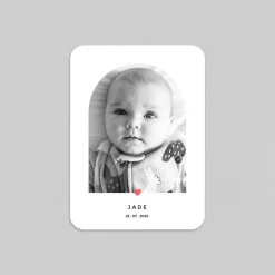 Faire-part Naissance Fille^Planet cards Petit coeur et arche