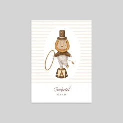 Faire-part Naissance Animaux | Faire-part Naissance Garçon^Planet cards Petit lion du cirque