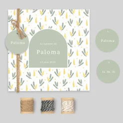 Faire-part Baptême Champêtre^Planet cards Petit Mimosa Champêtre