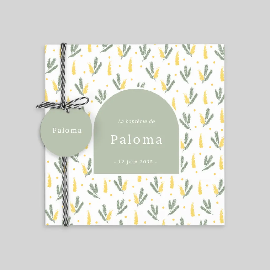Faire-part Baptême Champêtre^Planet cards Petit Mimosa Champêtre