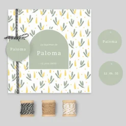 Faire-part Baptême Champêtre^Planet cards Petit Mimosa Champêtre