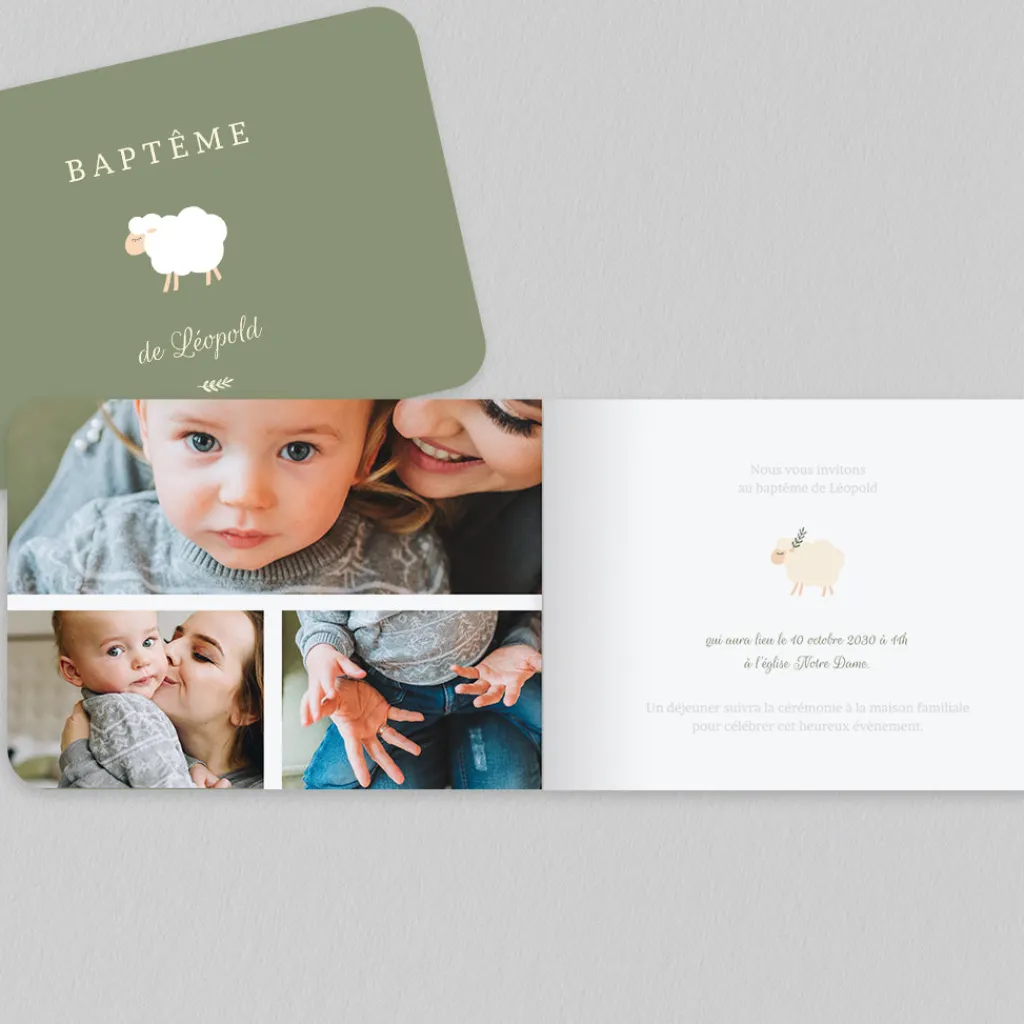 Faire-part Baptême Civil | Faire-part Baptême Garçon^Planet cards Petit Mouton