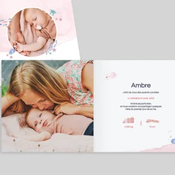Faire-part Naissance Animaux | Créations En Collaboration^Planet cards Petit Océan à l'Aquarelle Rose