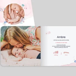Faire-part Naissance Animaux | Créations En Collaboration^Planet cards Petit Océan à l'Aquarelle Rose
