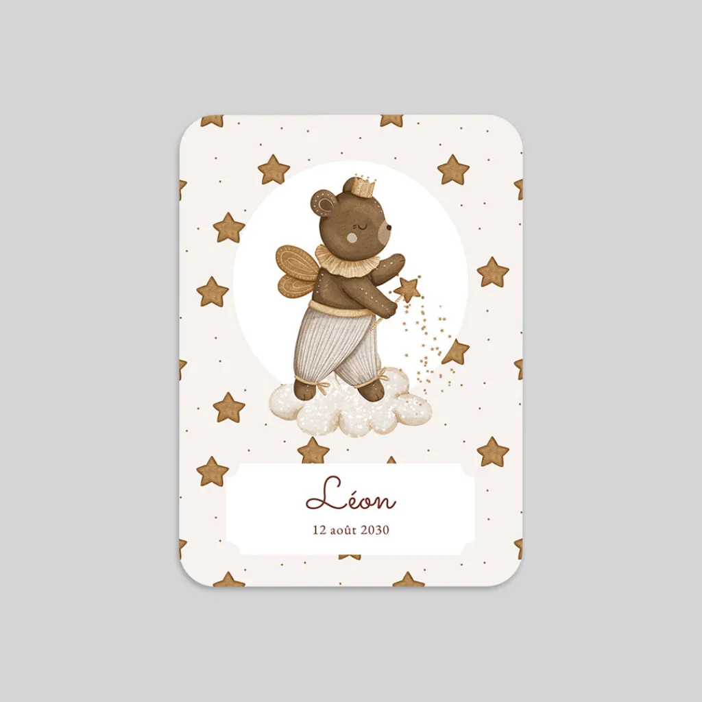 Faire-part Naissance Animaux | Faire-part Naissance Garçon^Planet cards Petit Ours et étoiles