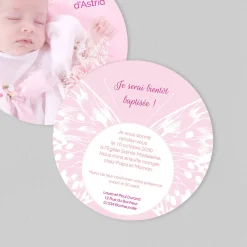 Faire-part Baptême Civil | Gamme Complète^Planet cards Petit papillon