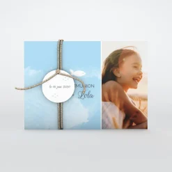 Faire-part Communion^Planet cards Petit Poisson Rond