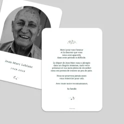Carte Remerciement Décès^Planet cards Petite Branche d'Olivier