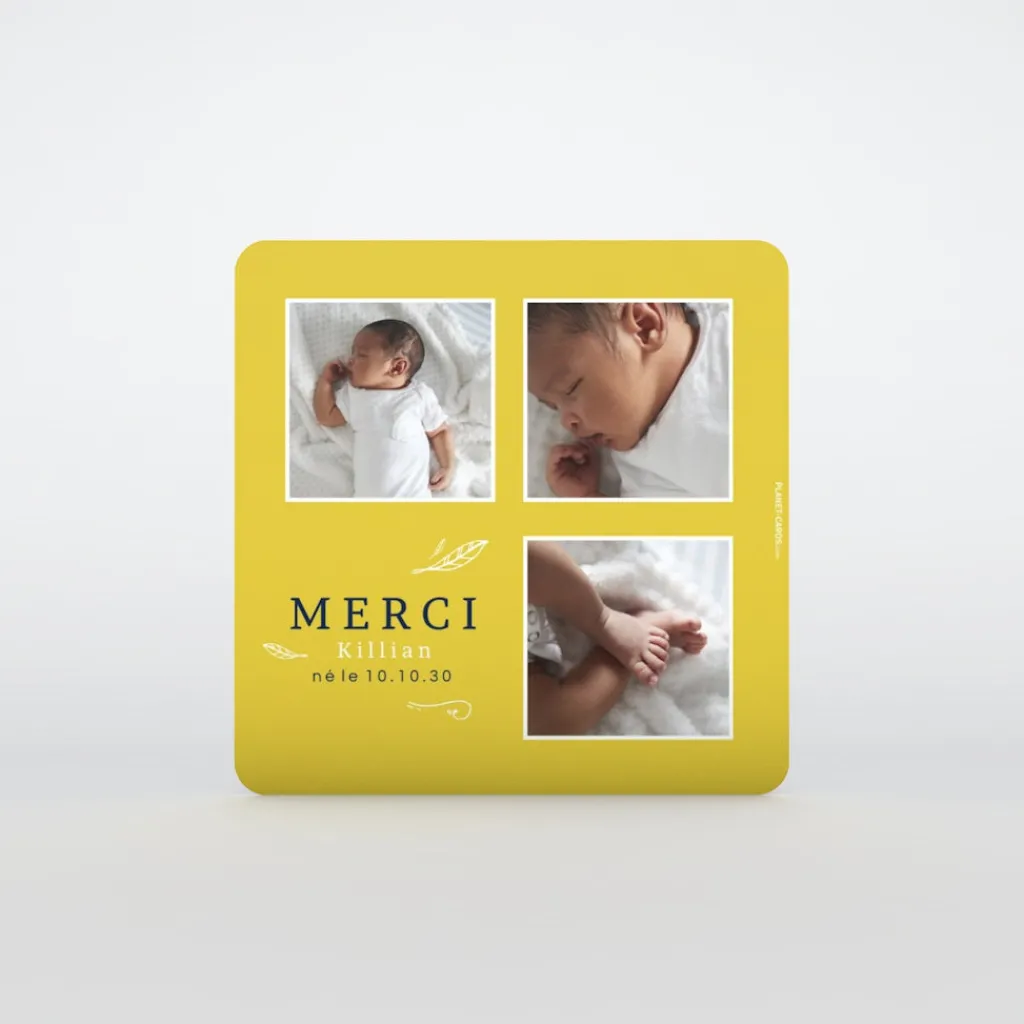 Carte Remerciement Naissance Magnet^Planet cards Petite Feuille