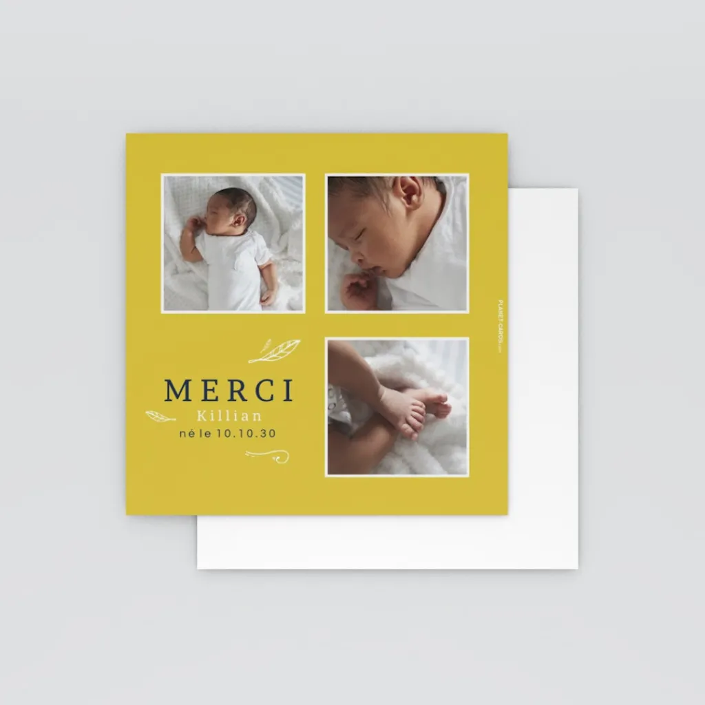 Carte Remerciement Naissance Magnet^Planet cards Petite Feuille