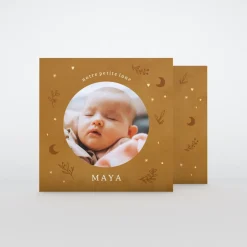 Faire-part Naissance Fille^Planet cards Petite Lune