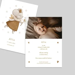 Faire-part Naissance Animaux | Faire-part Naissance Fille^Planet cards Petite Souris et étoiles