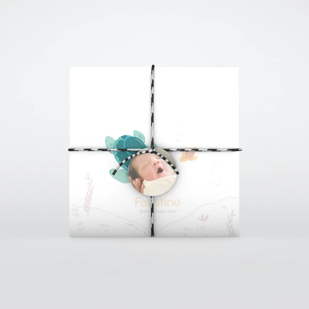 Faire-part Naissance Animaux | Faire-part Naissance Fille^Planet cards Petite Tortue Fille