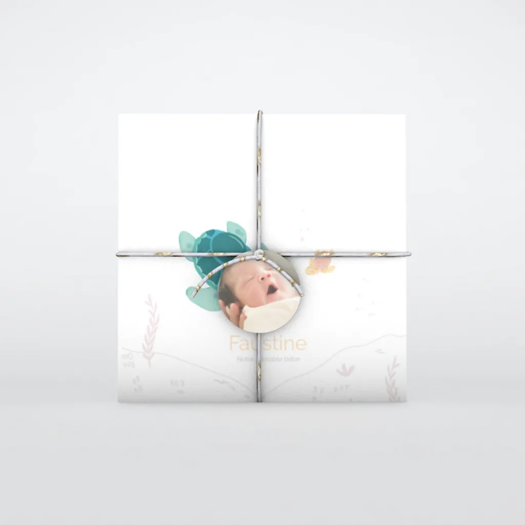 Faire-part Naissance Animaux | Faire-part Naissance Fille^Planet cards Petite Tortue Fille