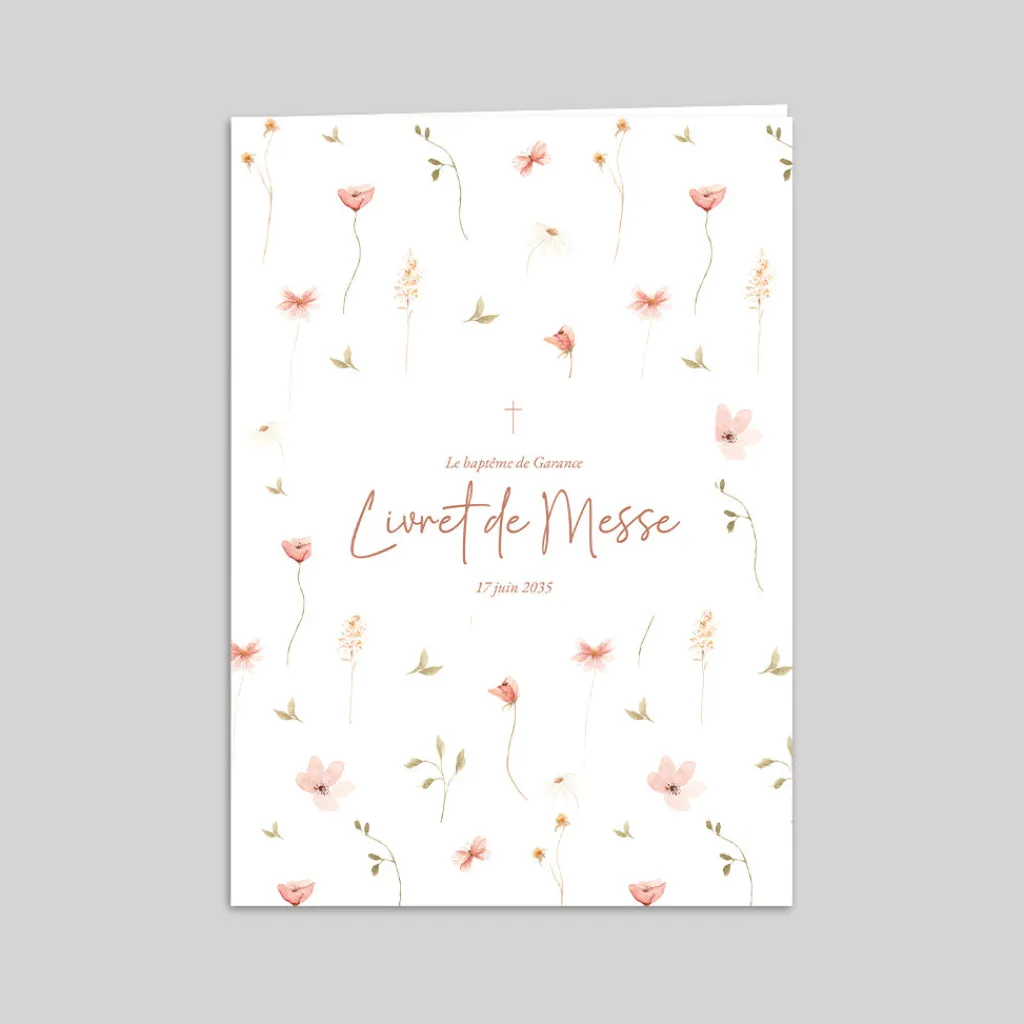 Livret De Baptême^Planet cards Petites fleurs champêtres