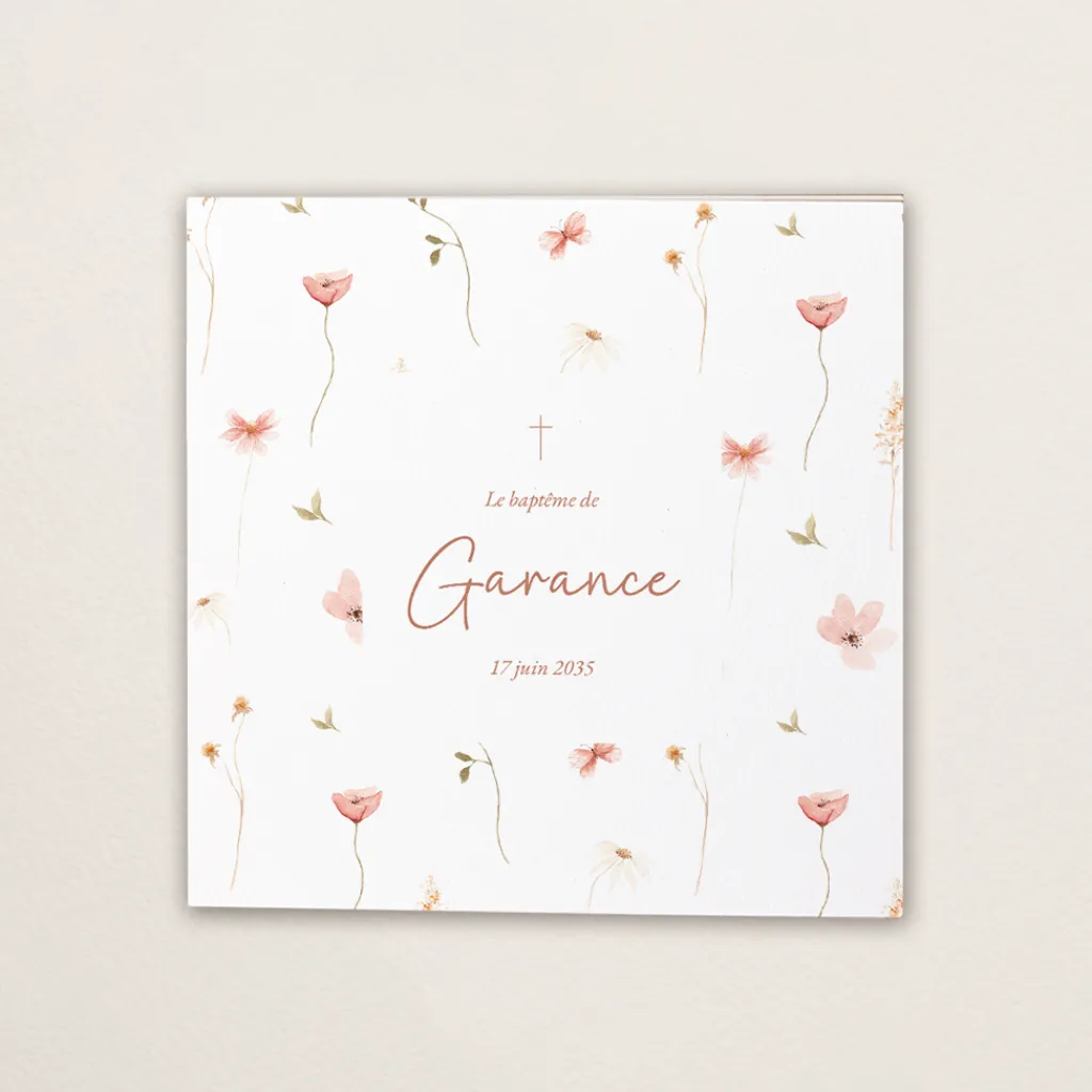 Faire-part Baptême Civil | Faire-part Baptême Champêtre^Planet cards Petites fleurs champêtres