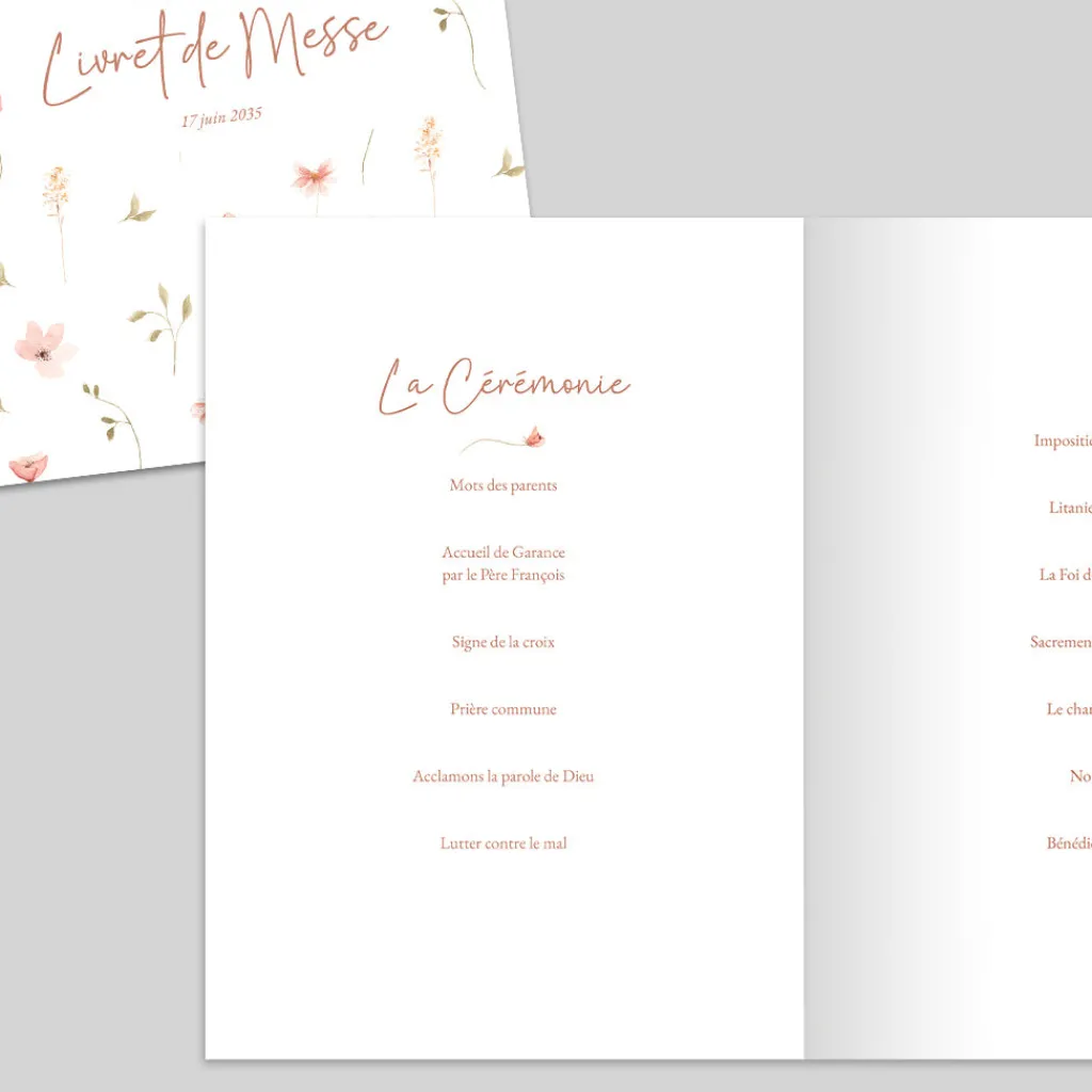 Livret De Baptême^Planet cards Petites fleurs champêtres