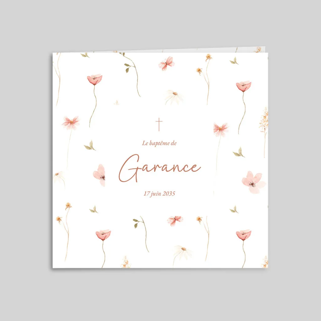 Faire-part Baptême Civil | Faire-part Baptême Champêtre^Planet cards Petites fleurs champêtres