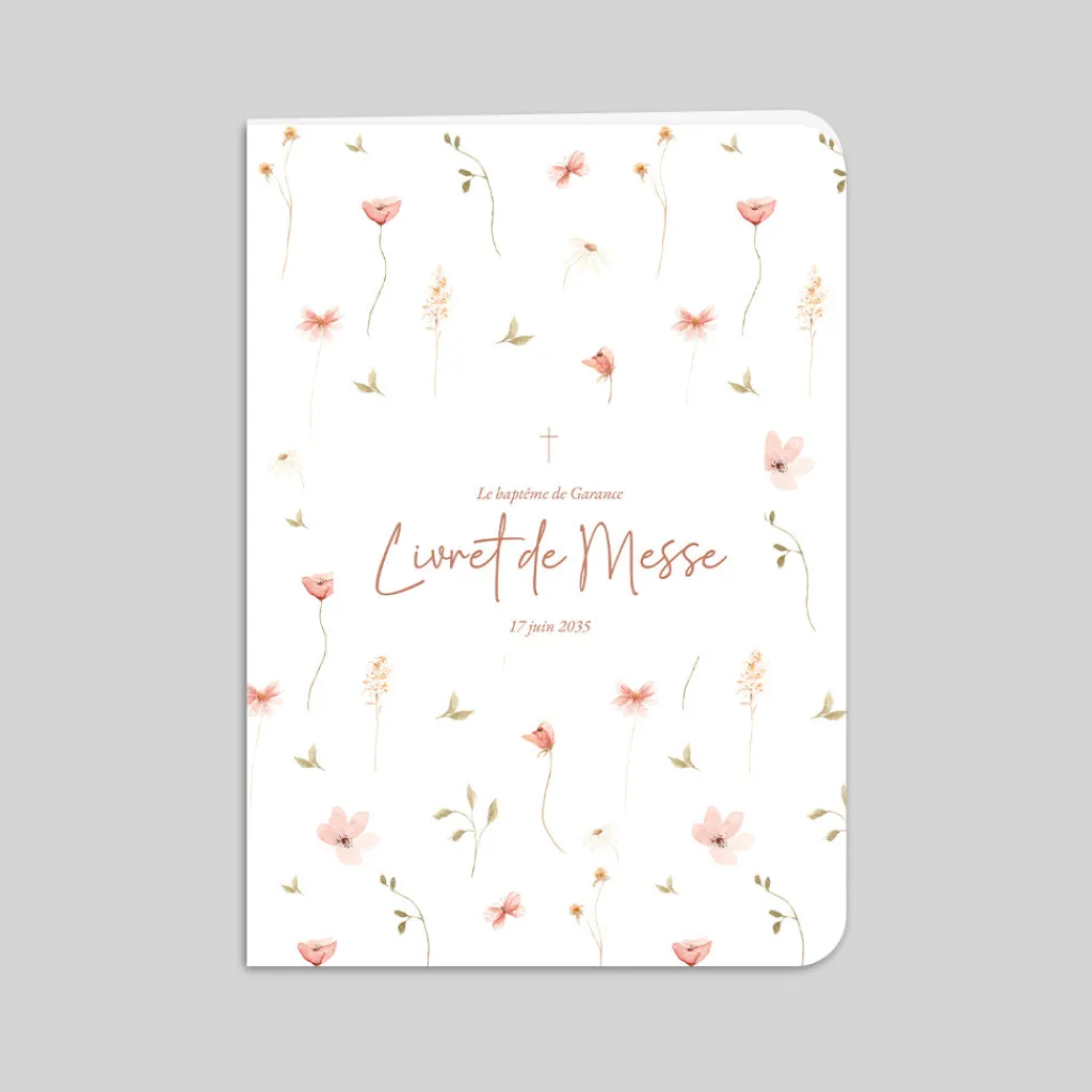 Livret De Baptême^Planet cards Petites fleurs champêtres