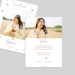 Carte Remerciement Confirmation^Planet cards Petites fleurs douces