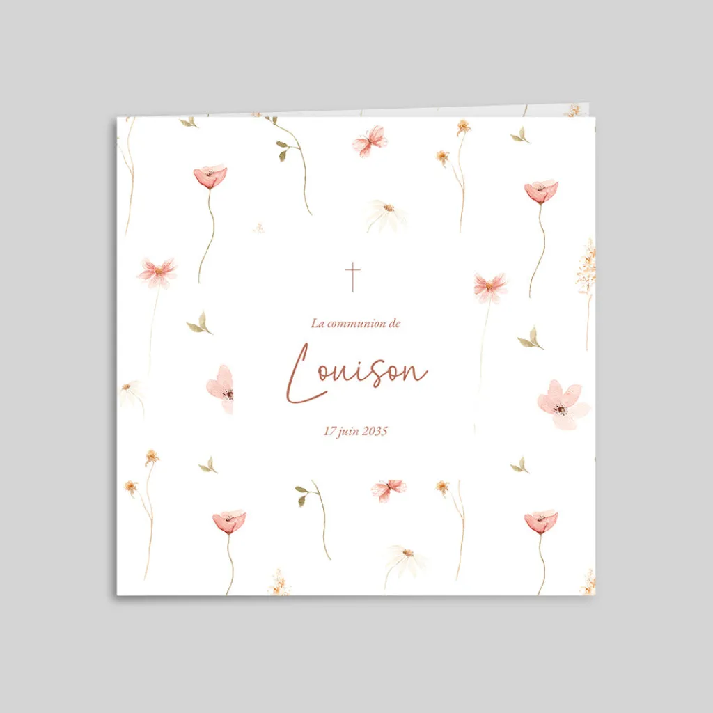 Faire-part Communion^Planet cards Petites fleurs d'été