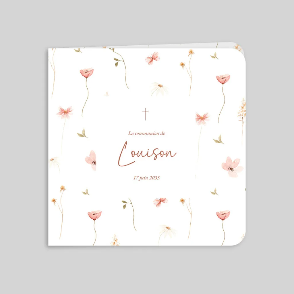 Faire-part Communion^Planet cards Petites fleurs d'été