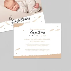 Faire-part Baptême Civil | Gamme Complète^Planet cards Petites Plumes Et Pois