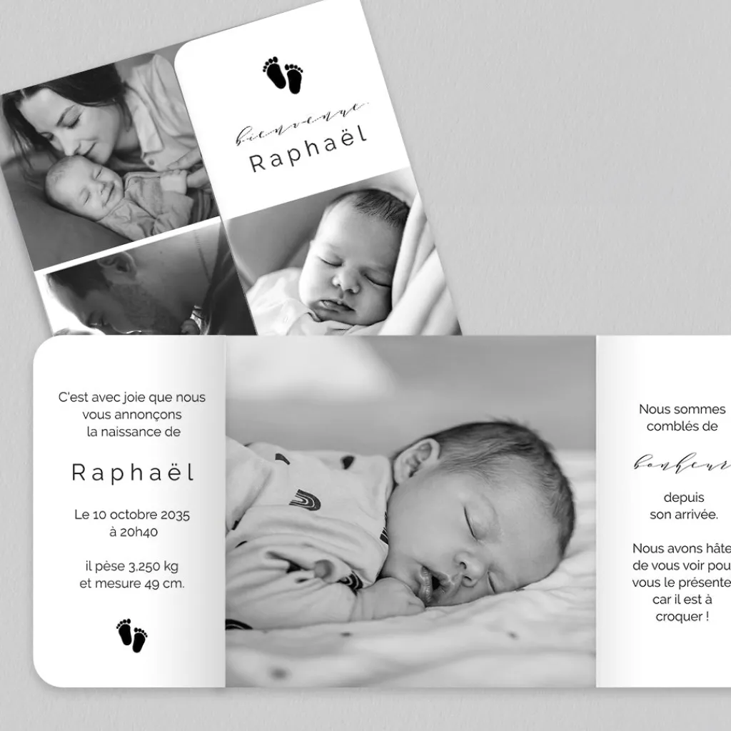 Faire-part Naissance Garçon^Planet cards Petits pieds de bébé