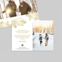 Carte De Vœux Nature | Carte De Vœux Photo^Planet cards Petits Sapins Dorés