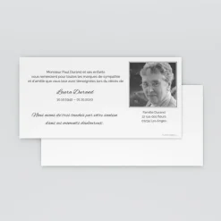 Carte Remerciement Décès^Planet cards Photo et cadre gris