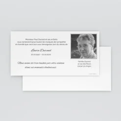 Carte Remerciement Décès^Planet cards Photo et cadre gris